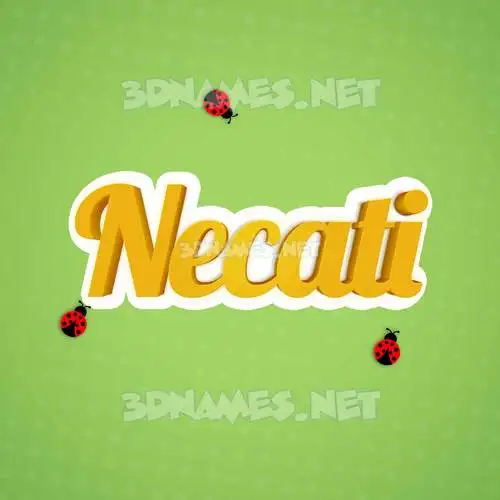 necati in Ladybugs style - 3D name wallpaper