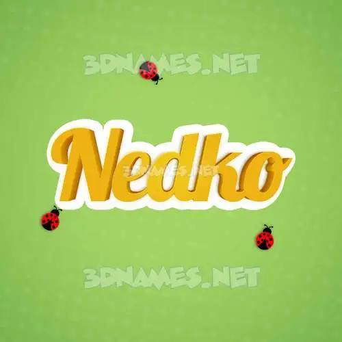 nedko in Ladybugs style - 3D name wallpaper