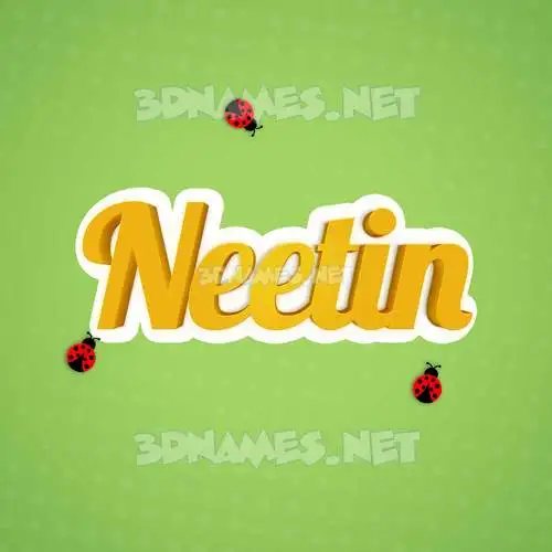 neetin in Ladybugs style - 3D name wallpaper
