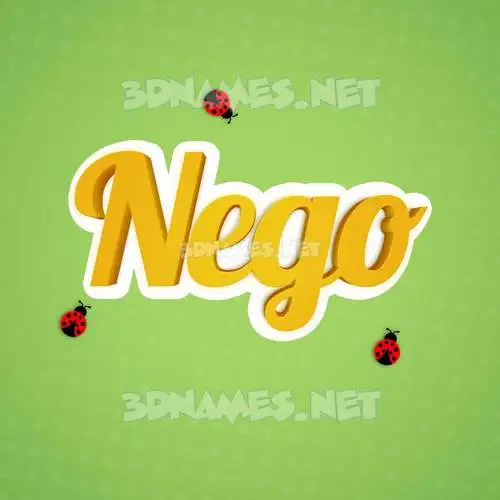 nego in Ladybugs style - 3D name wallpaper