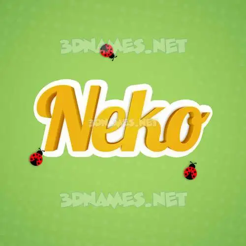 neko in Ladybugs style - 3D name wallpaper