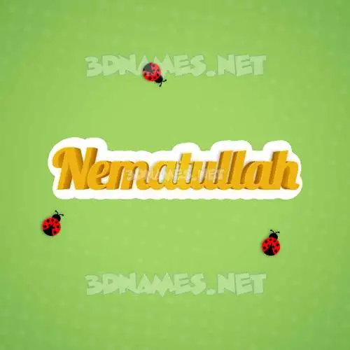 nematullah in Ladybugs style - 3D name wallpaper