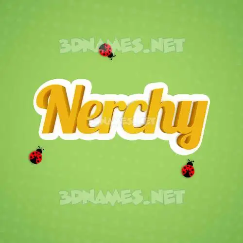 nerchy in Ladybugs style - 3D name wallpaper