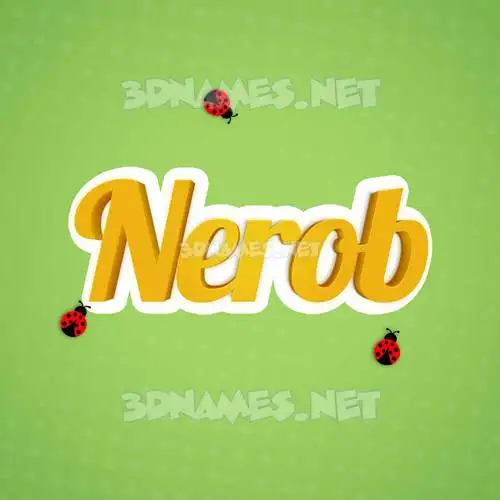 nerob in Ladybugs style - 3D name wallpaper