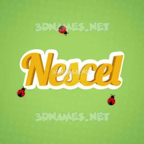 nescel in Ladybugs style - 3D name wallpaper