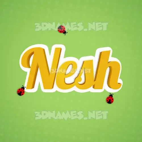nesh in Ladybugs style - 3D name wallpaper