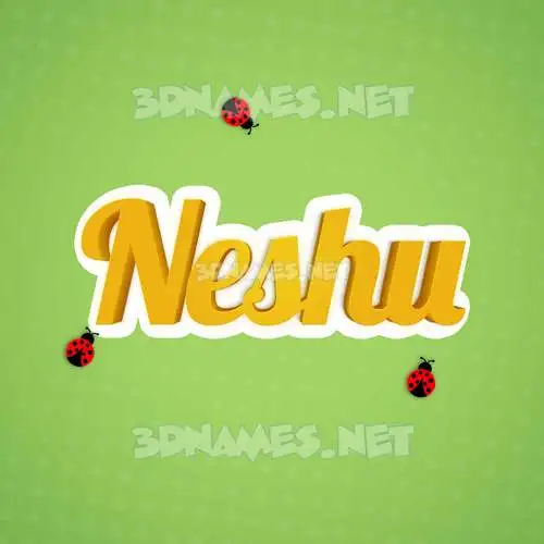 neshu in Ladybugs style - 3D name wallpaper