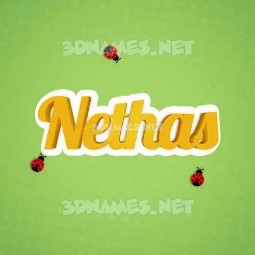 nethas in Ladybugs style - 3D name wallpaper