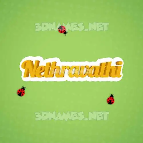 nethravathi in Ladybugs style - 3D name wallpaper