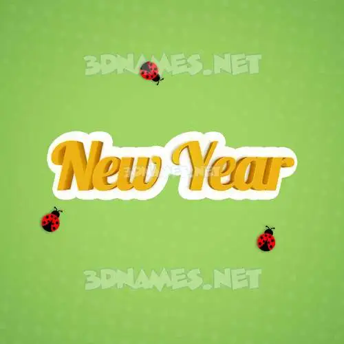 new year in Ladybugs style - 3D name wallpaper