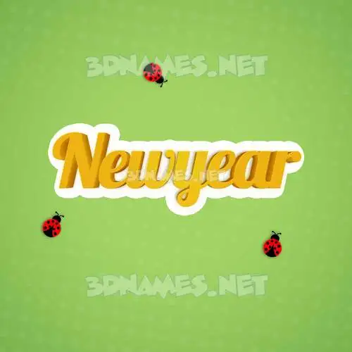 newyear in Ladybugs style - 3D name wallpaper