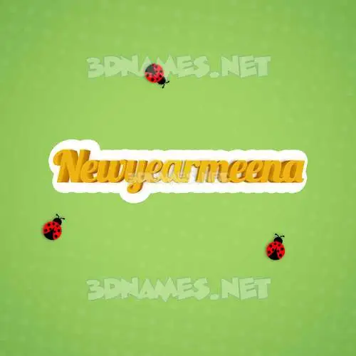 newyearmeena in Ladybugs style - 3D name wallpaper newyearmeena in Ladybugs style - 3D name wallpaper