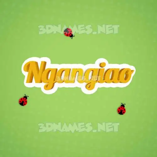 ngangiao in Ladybugs style - 3D name wallpaper