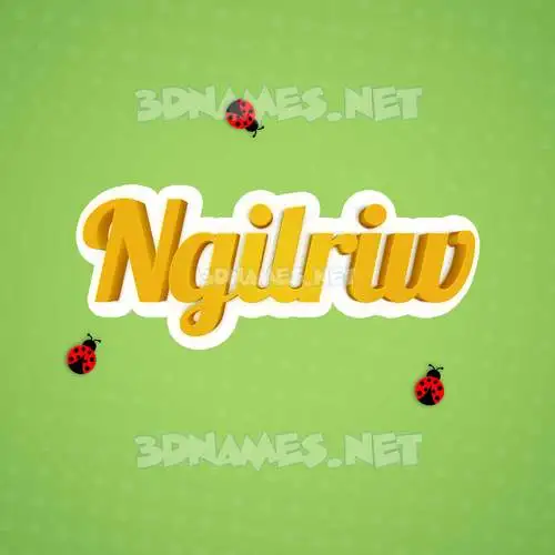 ngilriw in Ladybugs style - 3D name wallpaper