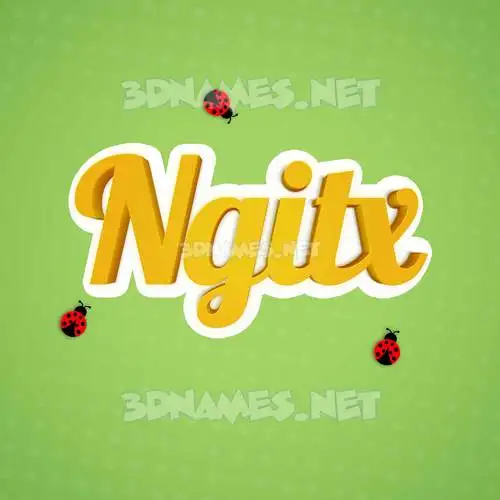 ngitx in Ladybugs style - 3D name wallpaper
