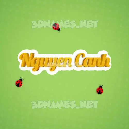 nguyen canh in Ladybugs style - 3D name wallpaper