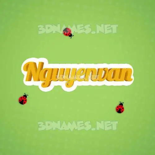 nguyenvan in Ladybugs style - 3D name wallpaper