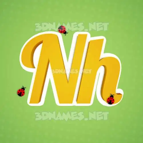 nh in Ladybugs style - 3D name wallpaper
