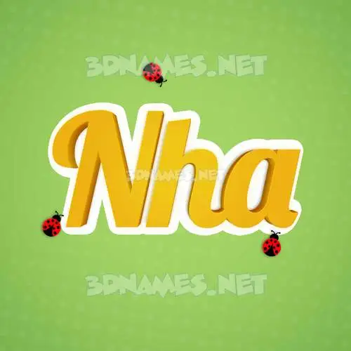 nha in Ladybugs style - 3D name wallpaper