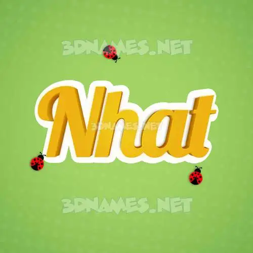 nhat in Ladybugs style - 3D name wallpaper
