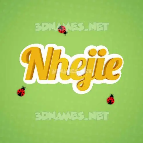 nhejie in Ladybugs style - 3D name wallpaper