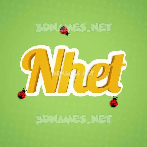 nhet in Ladybugs style - 3D name wallpaper nhet in Ladybugs style - 3D name wallpaper