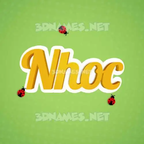 nhoc in Ladybugs style - 3D name wallpaper
