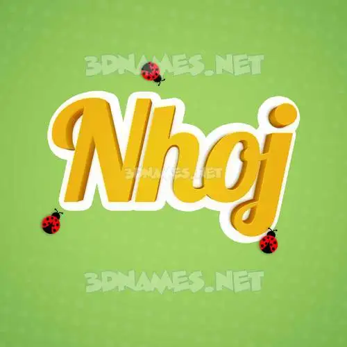 nhoj in Ladybugs style - 3D name wallpaper nhoj in Ladybugs style - 3D name wallpaper