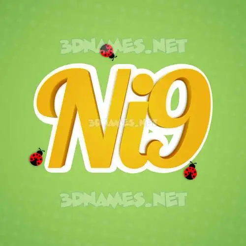 ni9 in Ladybugs style - 3D name wallpaper