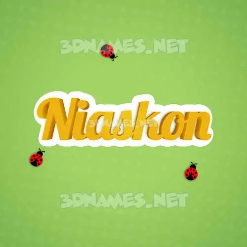 niaskon in Ladybugs style - 3D name wallpaper