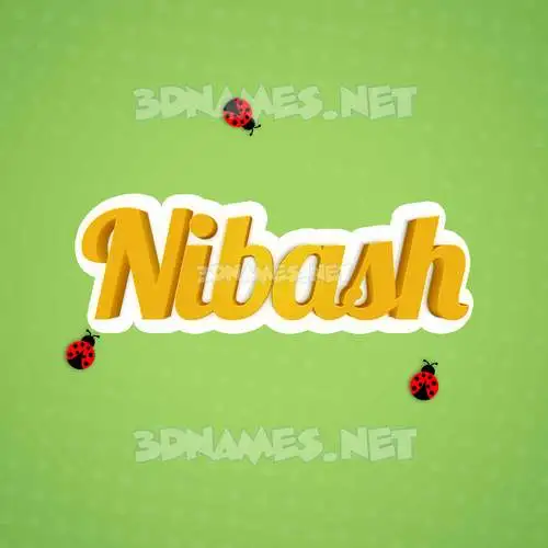 nibash in Ladybugs style - 3D name wallpaper