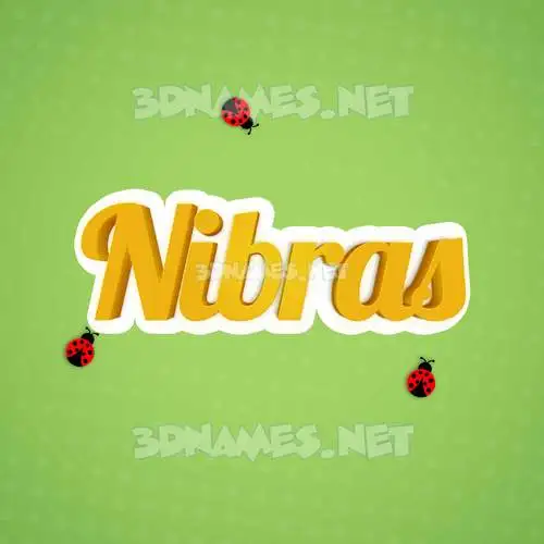 nibras in Ladybugs style - 3D name wallpaper