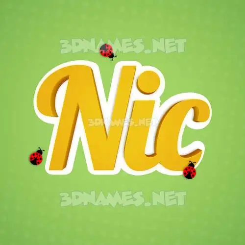 nic in Ladybugs style - 3D name wallpaper nic in Ladybugs style - 3D name wallpaper
