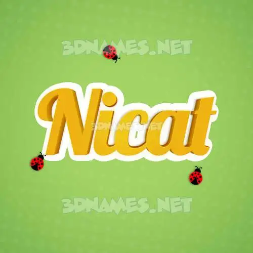 nicat in Ladybugs style - 3D name wallpaper nicat in Ladybugs style - 3D name wallpaper