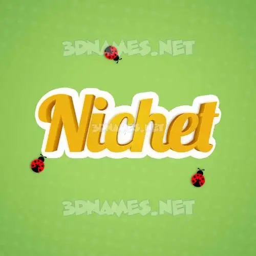 nichet in Ladybugs style - 3D name wallpaper