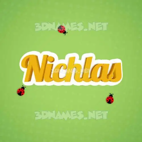 nichlas in Ladybugs style - 3D name wallpaper