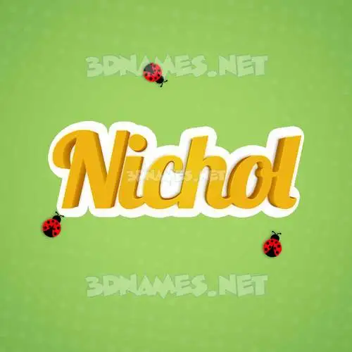 nichol in Ladybugs style - 3D name wallpaper