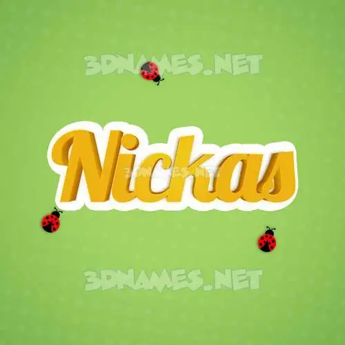 nickas in Ladybugs style - 3D name wallpaper