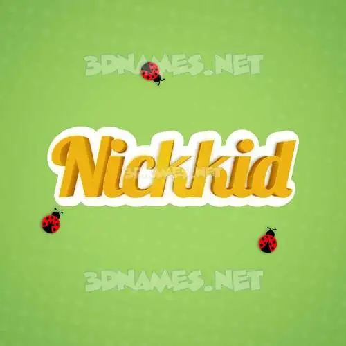 nickkid in Ladybugs style - 3D name wallpaper
