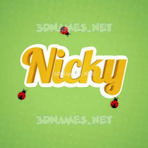 nicky in Ladybugs style - 3D name wallpaper