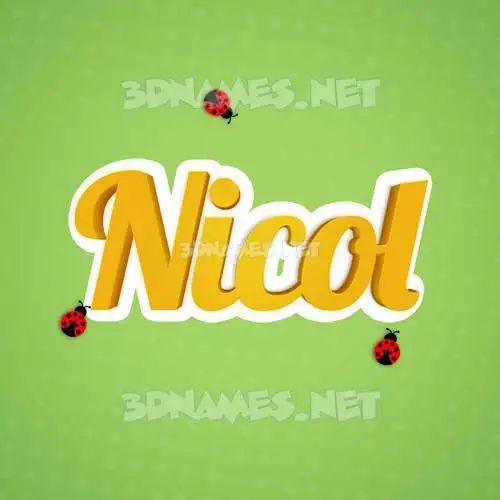 nicol in Ladybugs style - 3D name wallpaper