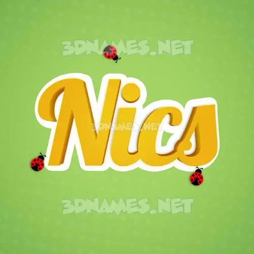 nics in Ladybugs style - 3D name wallpaper nics in Ladybugs style - 3D name wallpaper
