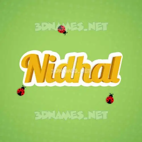 nidhal in Ladybugs style - 3D name wallpaper
