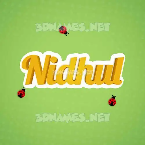 nidhul in Ladybugs style - 3D name wallpaper