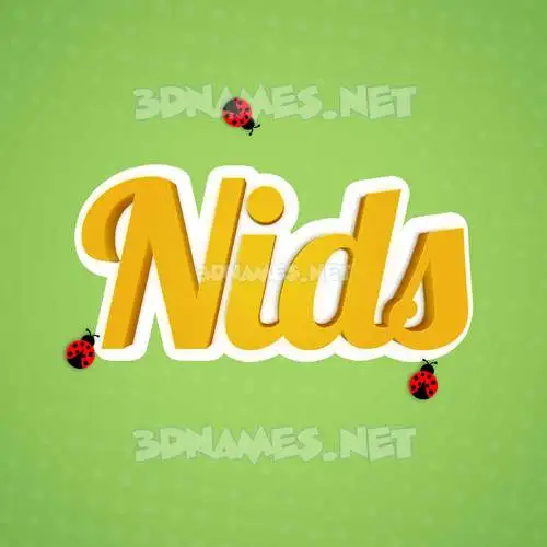 nids in Ladybugs style - 3D name wallpaper nids in Ladybugs style - 3D name wallpaper