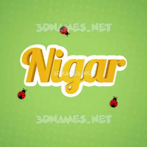 nigar in Ladybugs style - 3D name wallpaper