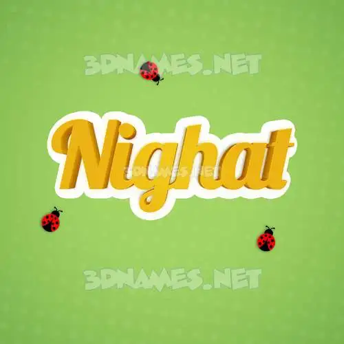 nighat in Ladybugs style - 3D name wallpaper