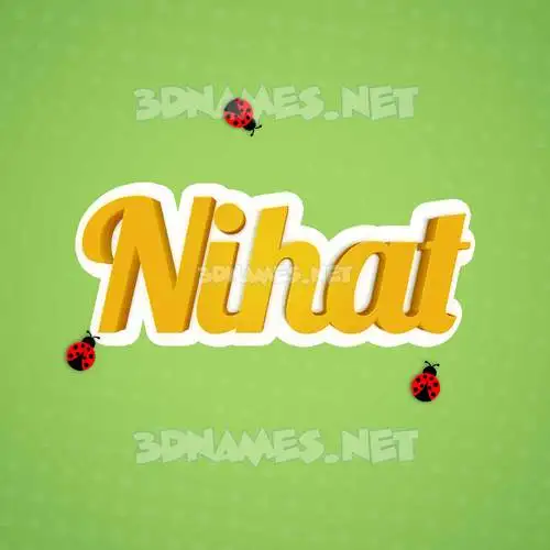 nihat in Ladybugs style - 3D name wallpaper