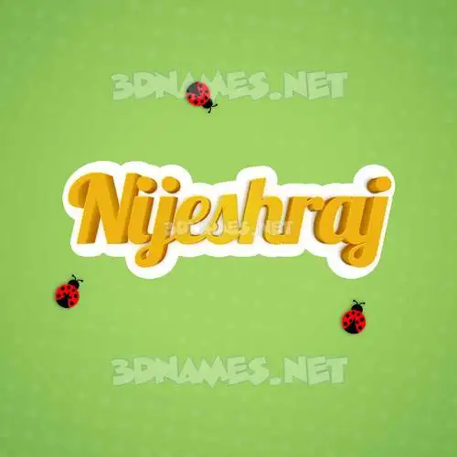 nijeshraj in Ladybugs style - 3D name wallpaper