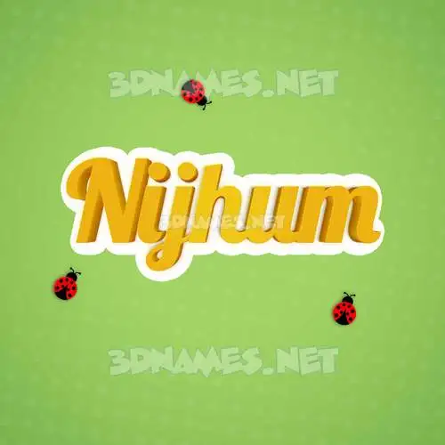 nijhum in Ladybugs style - 3D name wallpaper